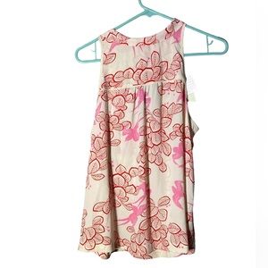 Anthropologie Maeve Floral Bow Neck Blouse